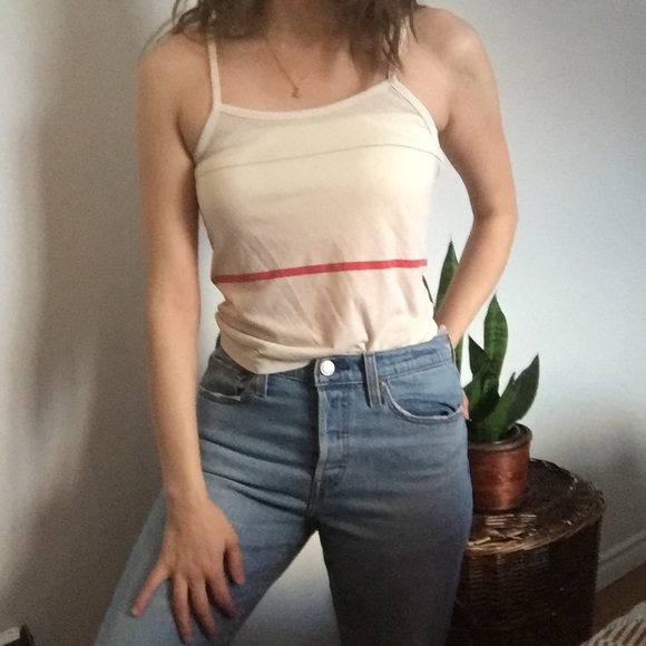 VINTAGE stripped cami tank top white - Picture 2 of 6